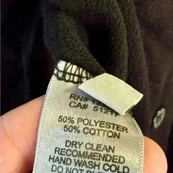 Michael Lauren XS Black Long-Sleeve Button-Down Blouse - Classic and Chic - Picture 4 of 6